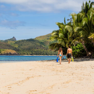 Snorkelling on beach