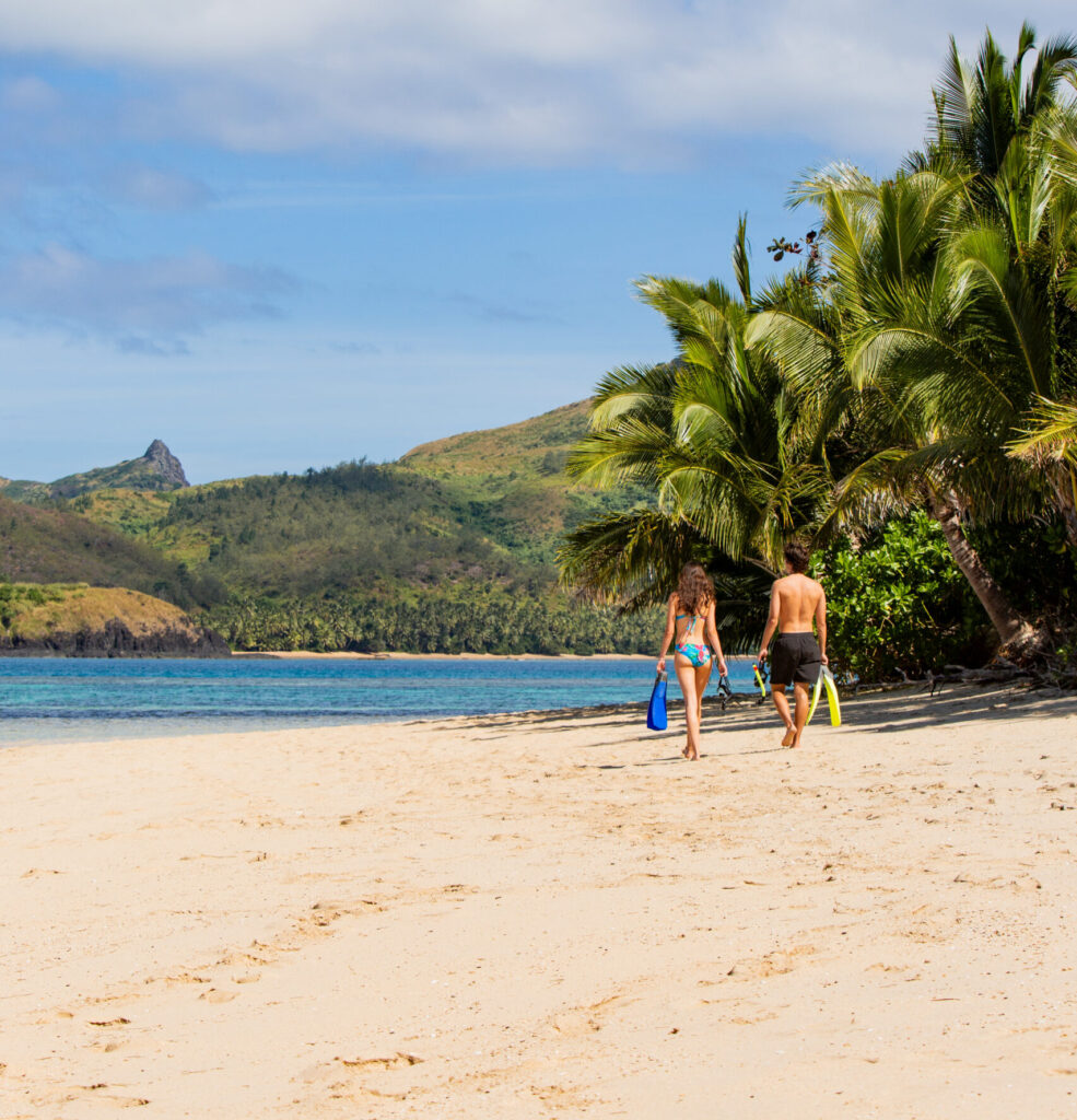 Snorkelling on beach